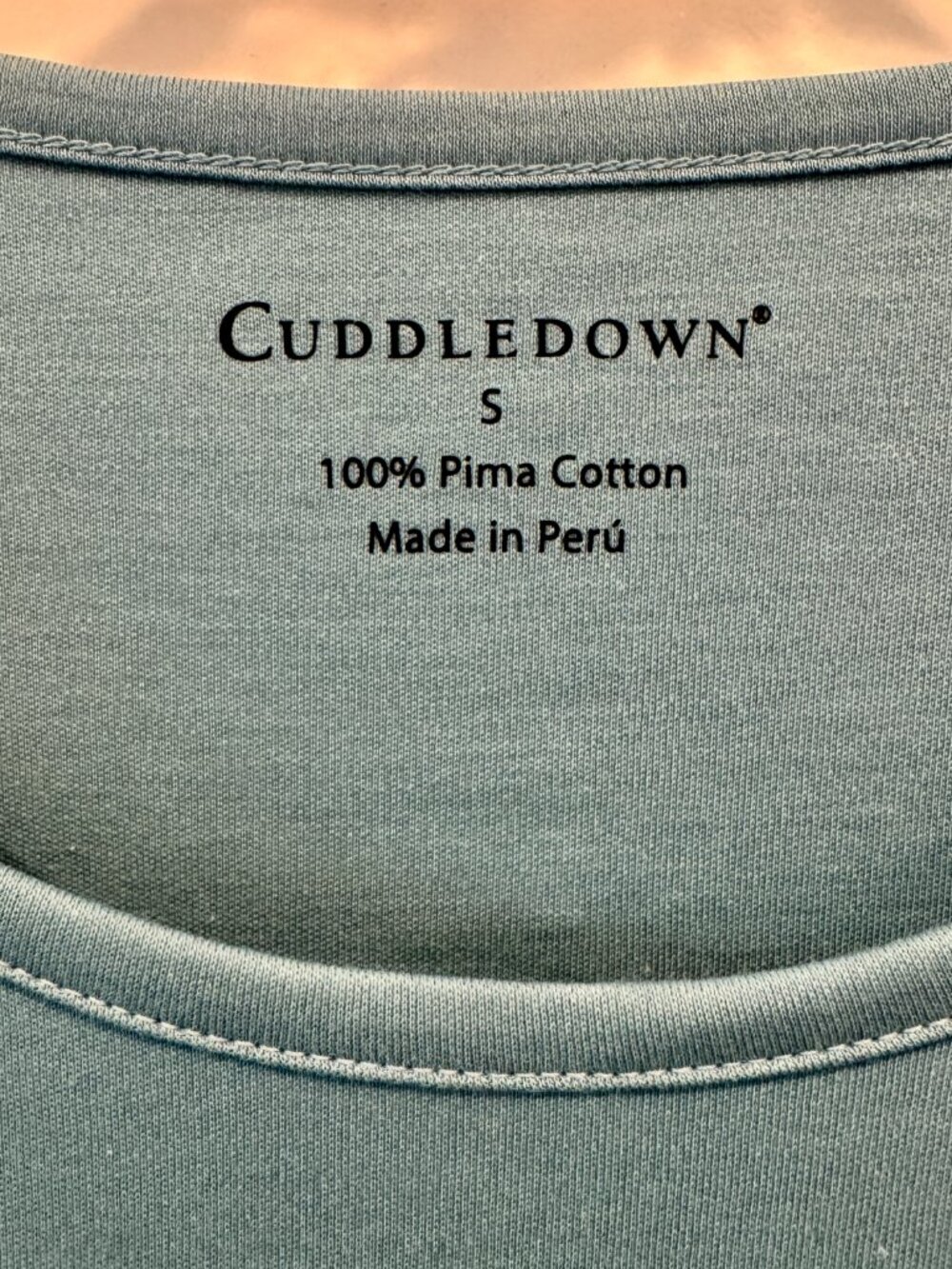 Cuddledown Peruvian Pima Cotton long sleeve crew neck top - Small NWOT - Picture 3 of 8